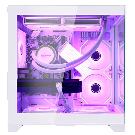 Back panel and connectivity ports of the Hoengager Panaroma Ryzen 7 5700x RTX 3050 White Edition 5000 Series
