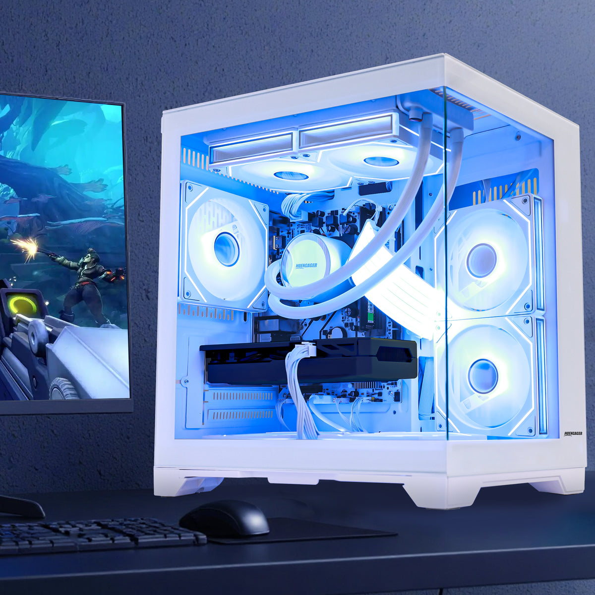 Hoengager Panaroma Ryzen 7 5700x RTX 5060 White Edition 5000 Series Ultimate Build high-performance gaming PC - alternate view 8