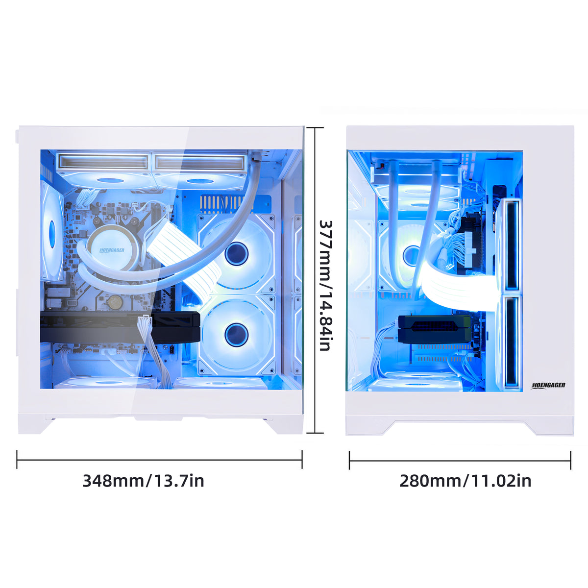 Hoengager Panaroma Ryzen 7 5700x RTX 5060 White Edition 5000 Series Ultimate Build high-performance gaming PC - alternate view 9