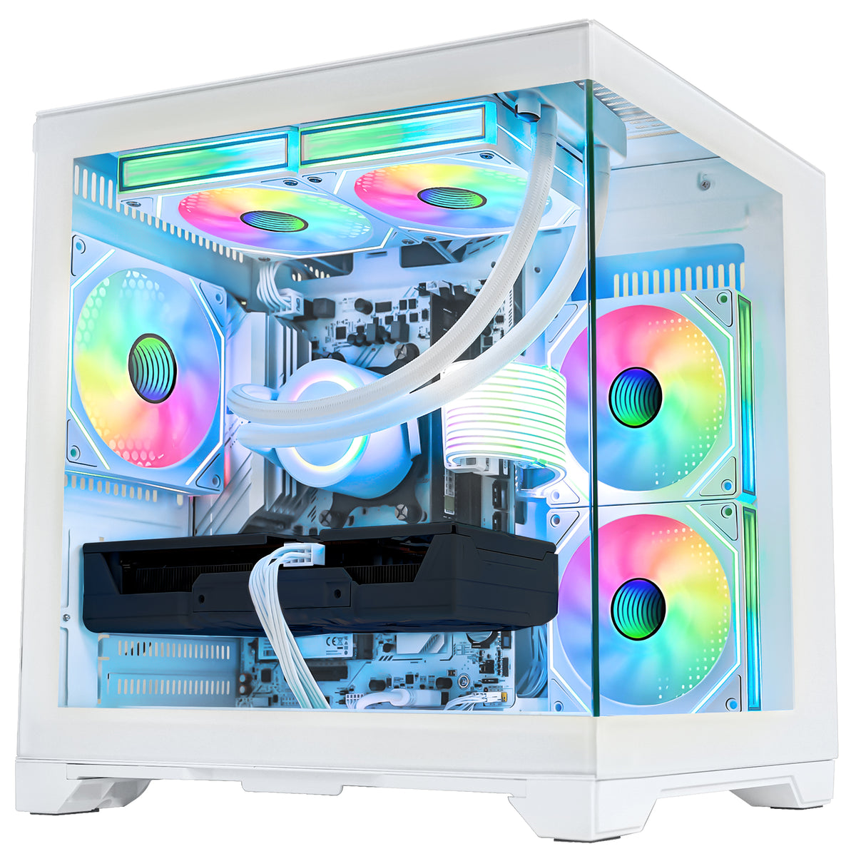 Hoengager Panaroma Ryzen 7 5700x RTX 5060 White Edition 5000 Series Ultimate Build high-performance gaming PC - alternate view 11