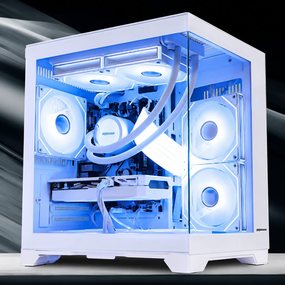 Hoengager Panaroma - RTX 5060 8GB GDDR7 - Gaming PC - Ryzen 5000 Series - Ryzen 7 5700X | 8-Core 3.4 GHz - DDR4 3200 1TB SSD | Win11 - Software Controlled RGB - Desktop PC White