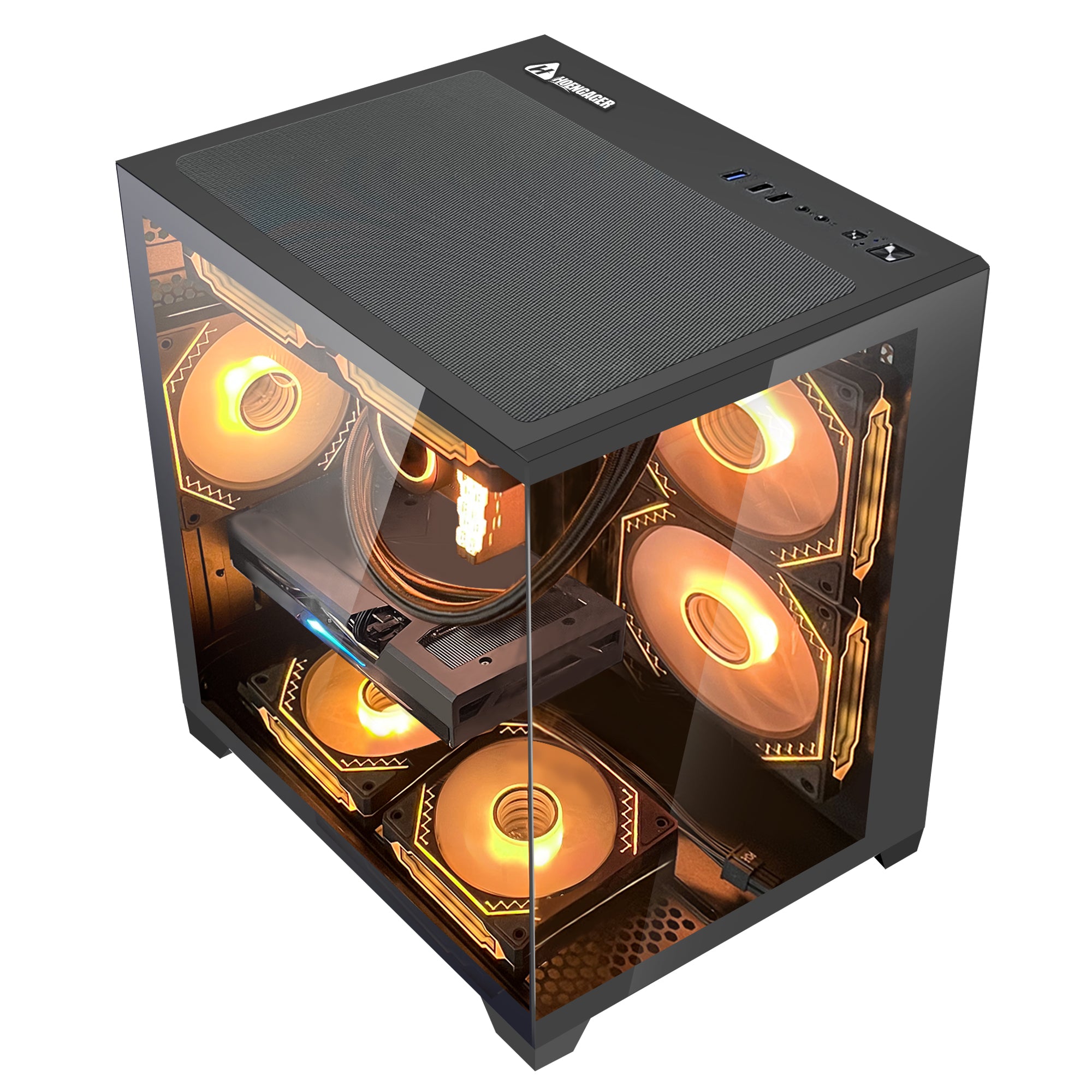 Hoengager Panaroma I5 13400f Stealth Black high-performance gaming PC - alternate view 6