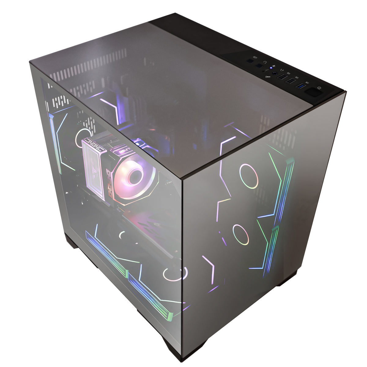 Hoengager Gaming PC Ryzen 7 5700x Stealth Black 5000 Series high-performance gaming PC - alternate view 6