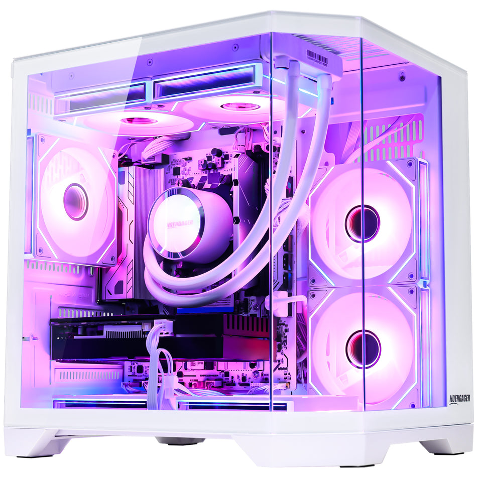 main photo for demonstration of Hoengager Gaming PC Ocean of Stars product series, this PC comes with Ryzen 9600X and Intel ARC B580 12GB GPU