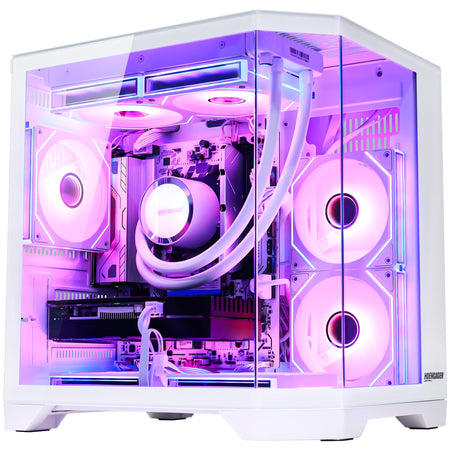 main photo for demonstration of Hoengager Gaming PC Ocean of Stars product series, this PC comes with Ryzen 9700x and NVIDIA GEFORCE 5070 12GB GPU