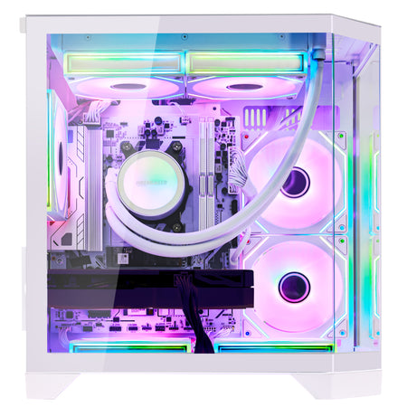 Back panel and connectivity ports of the Hoengager Ocean Of Stars Ryzen 7 9700x RTX 5060 32gb Ddr5 White Edition 9000 Series High Performance