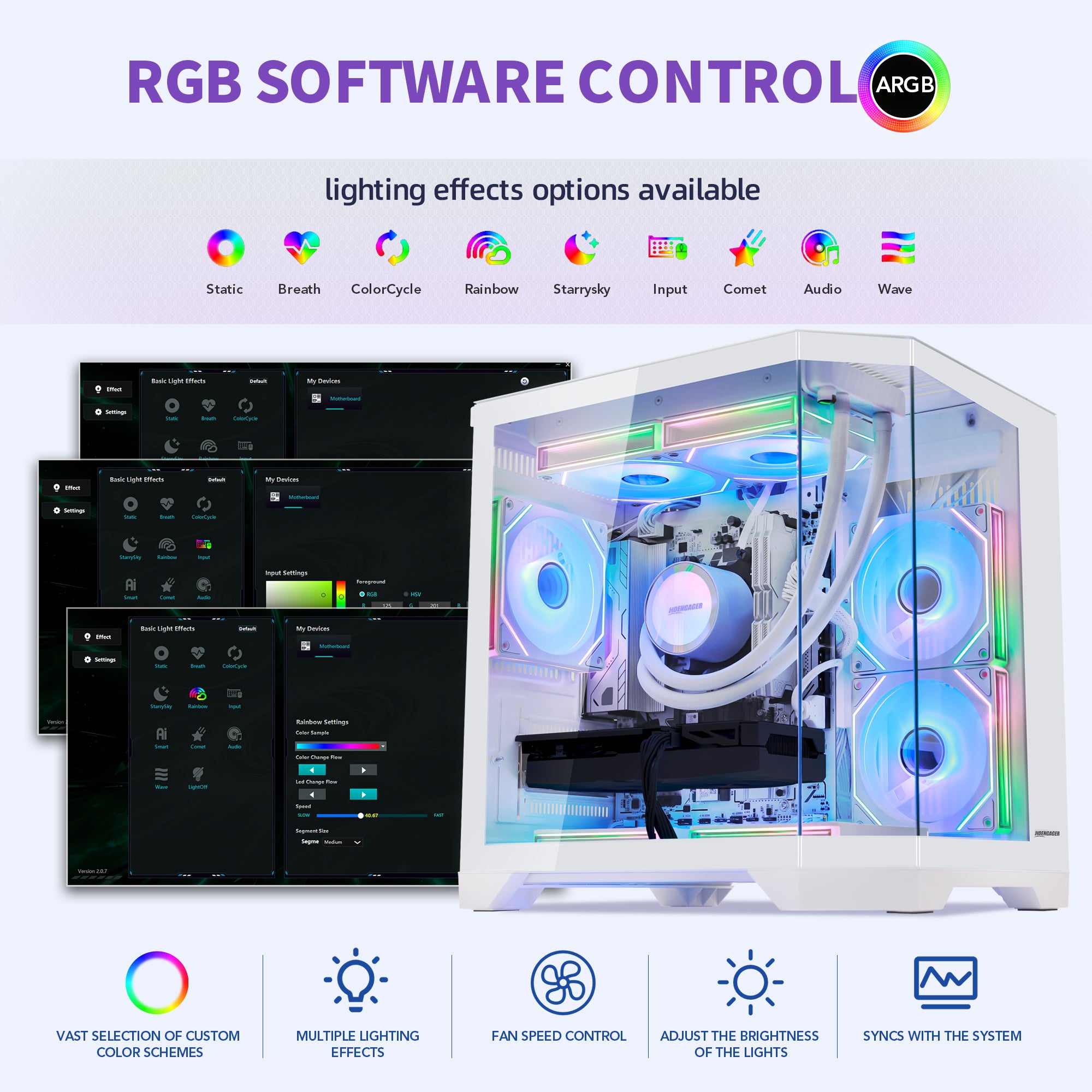 Hoengager Ocean of Stars - Gaming PC - Ryzen 7 7800X3D | 8-Core