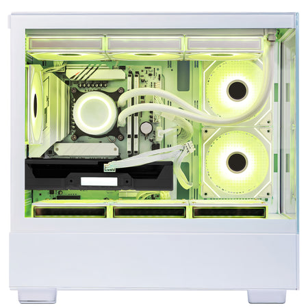 Back panel and connectivity ports of the Hoengager Gaming PC I7 12700k RTX 5060 32gb Ddr5 White Edition Ultimate Build