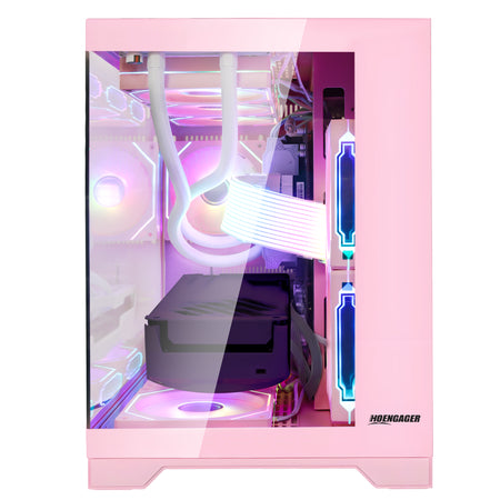 Hoengager Gaming PC Ryzen 7 9800x3d RX 9060 XT Liquid Cooled 9000 Series Ultimate Build high-performance gaming PC - alternate view 6