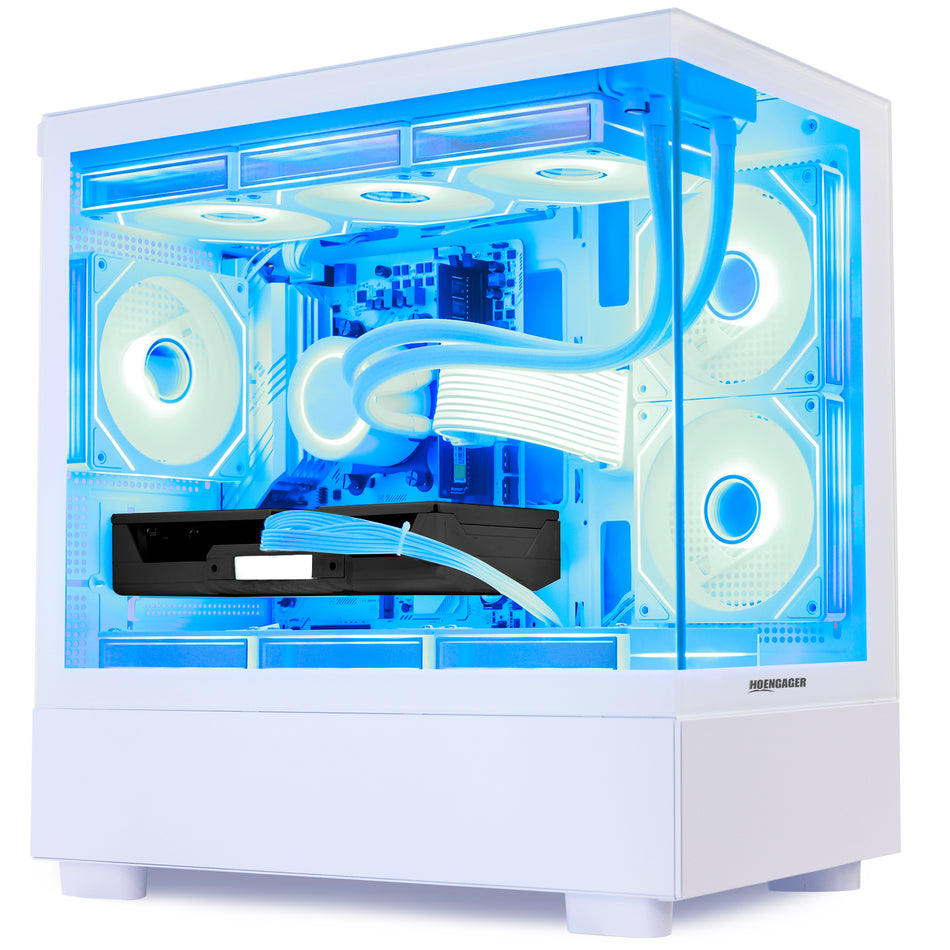 Hoengager Ocean Park - Gaming PC - Powered by AMD Ryzen 5000 Series - Ryzen 7 5700X | 8-Core 3.4 GHz - Radeon RX 9060 XT 8GB - DDR4 3200 Windows 11 Desktop PC White