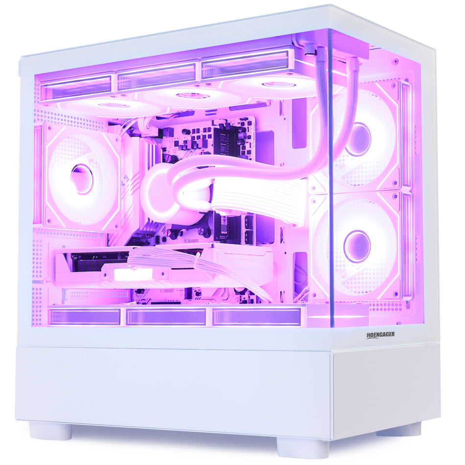 Hoengager Ocean Park - Gaming PC - Powered by AMD Ryzen 5000 Series - Ryzen 7 5700X | 8-Core 3.4 GHz - RTX 5060 - DDR4 3200 1 TB PCI E 1TB Gen4 SSD | Win 11 Desktop PC White